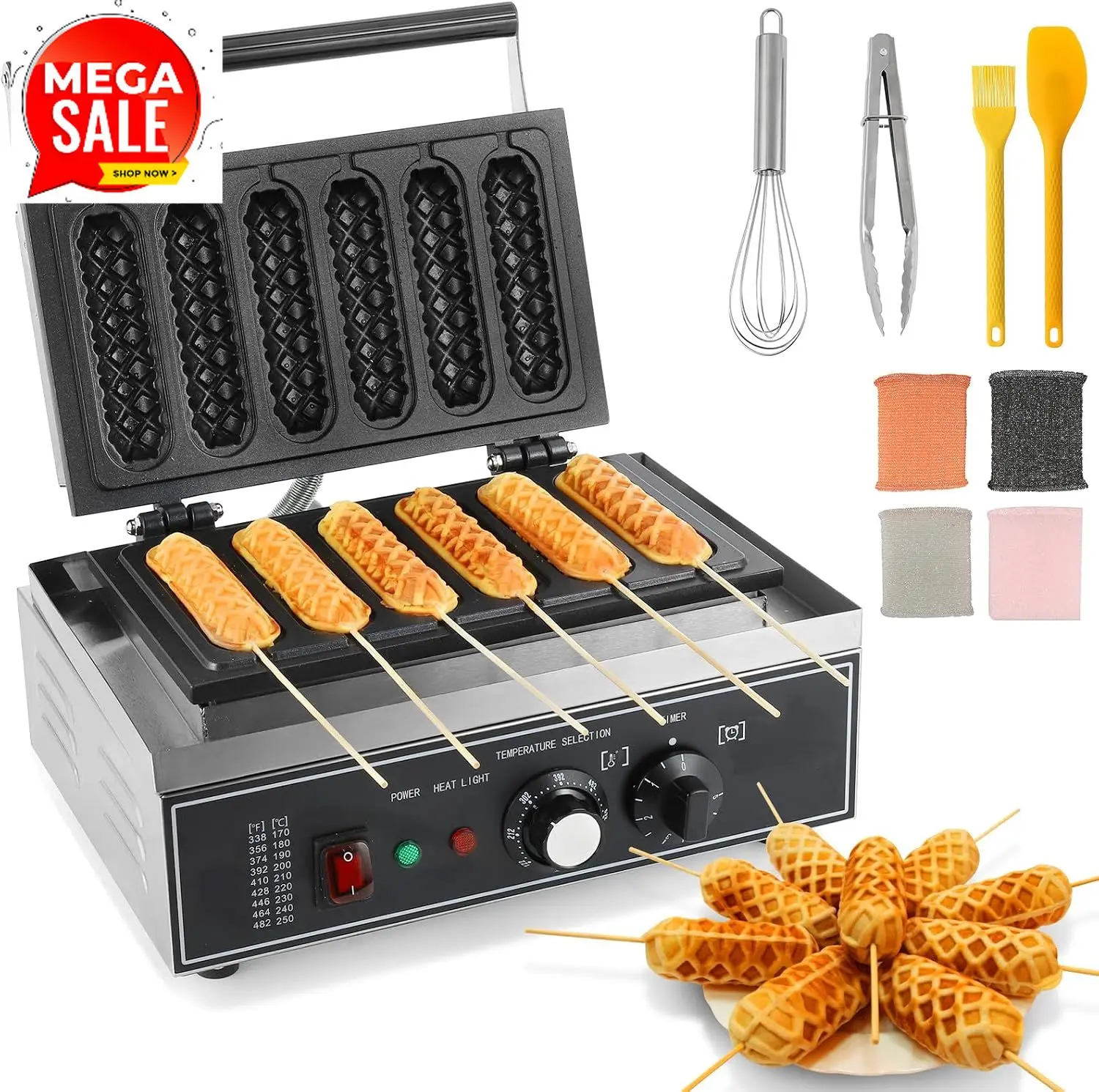 6Pcs Corn Dog Maker, 1550W Com - огляд і ціна Corn Dog Stick